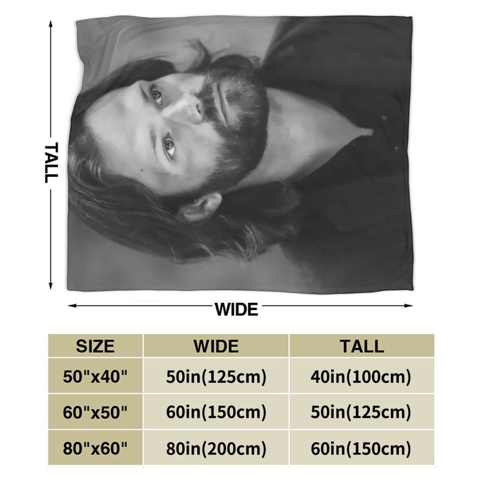 Jared Actor Padalecki koc, ultramiękki polar flanelowy lekki koc narzutowy ciepły klimatyzacyjny koc na kanapę sofę łóżko 202 x 152 cm, czarny, 127 x 102 cm