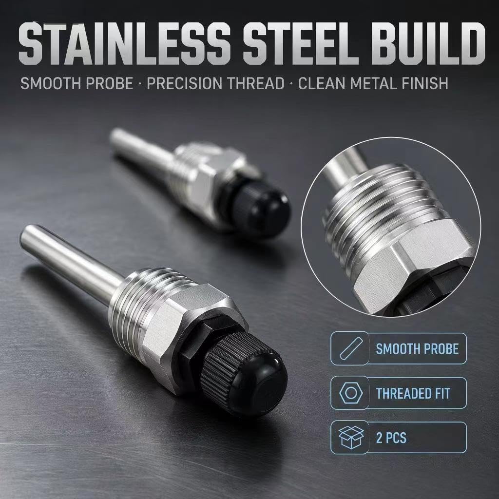 304 Stainless Steel Thermowell 1/2" NPT Solar Water Tank Sensor Sleeve (50mm)