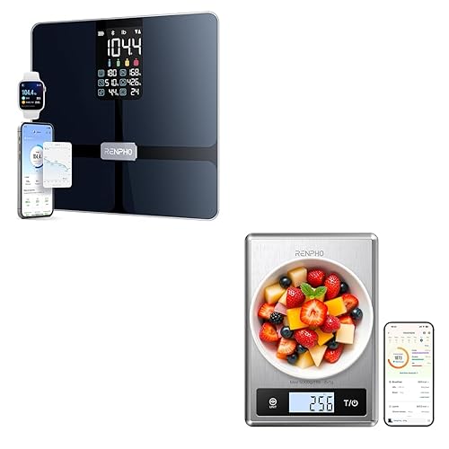 RENPHO Báscula para peso corporal, báscula digital de alimentos RENPHO con calculadora nutricional