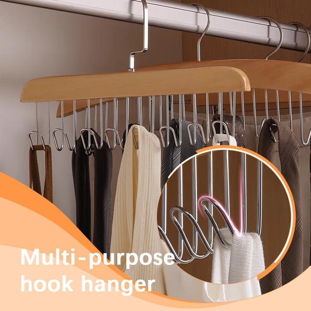 Tank Top Hanger with Premium,Anti Slip Multi Hook Coat Rack,8/12 Large Capacity, Multifunctional Non-Slip Storage Hangers,360 Degree Rotating,for Home Clothing Storage Organization(W1)