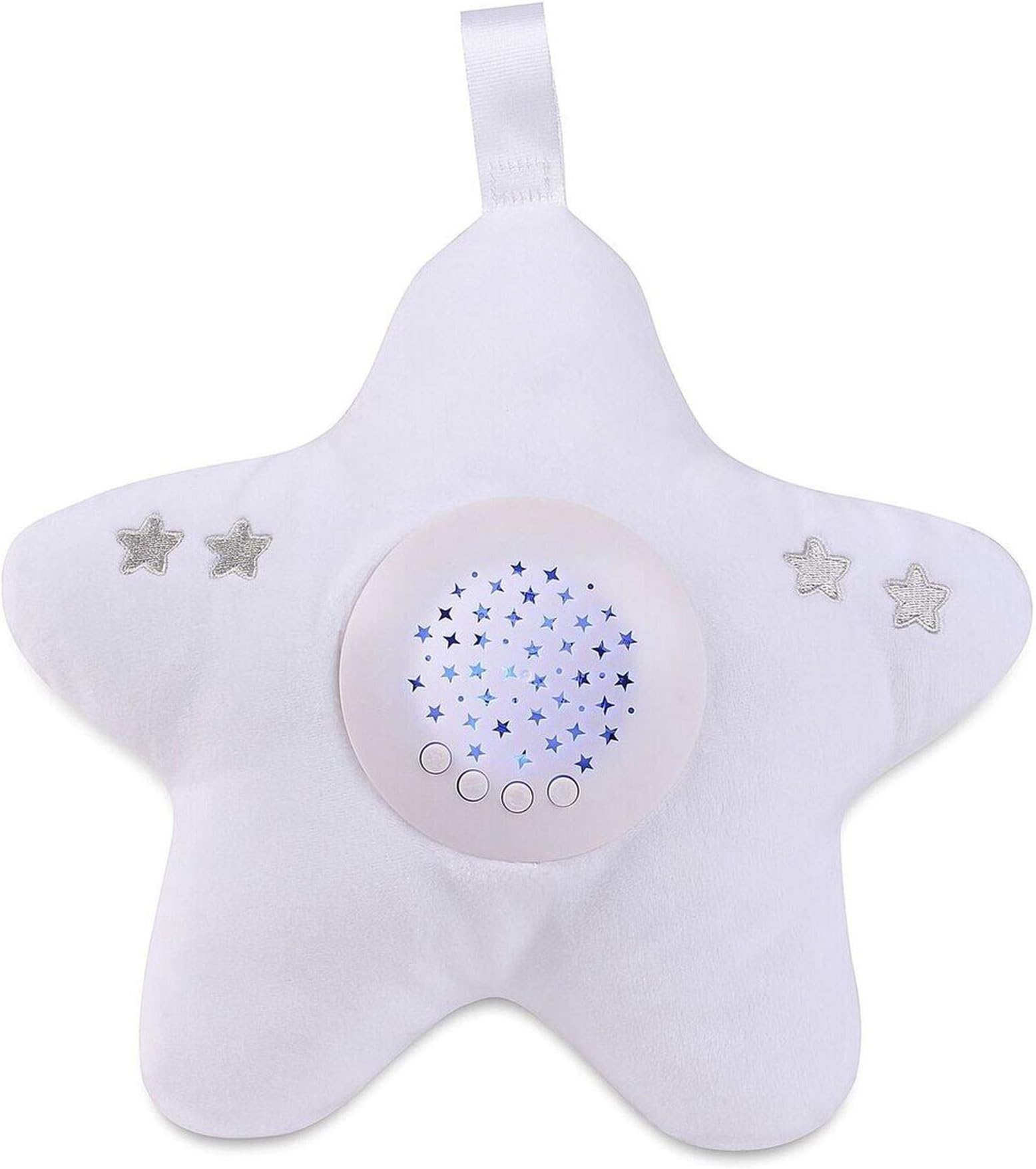 Little Chick LondonTwinkle Light Bed-Time Soother Night Light, White Plush with Lullabies and White Noise