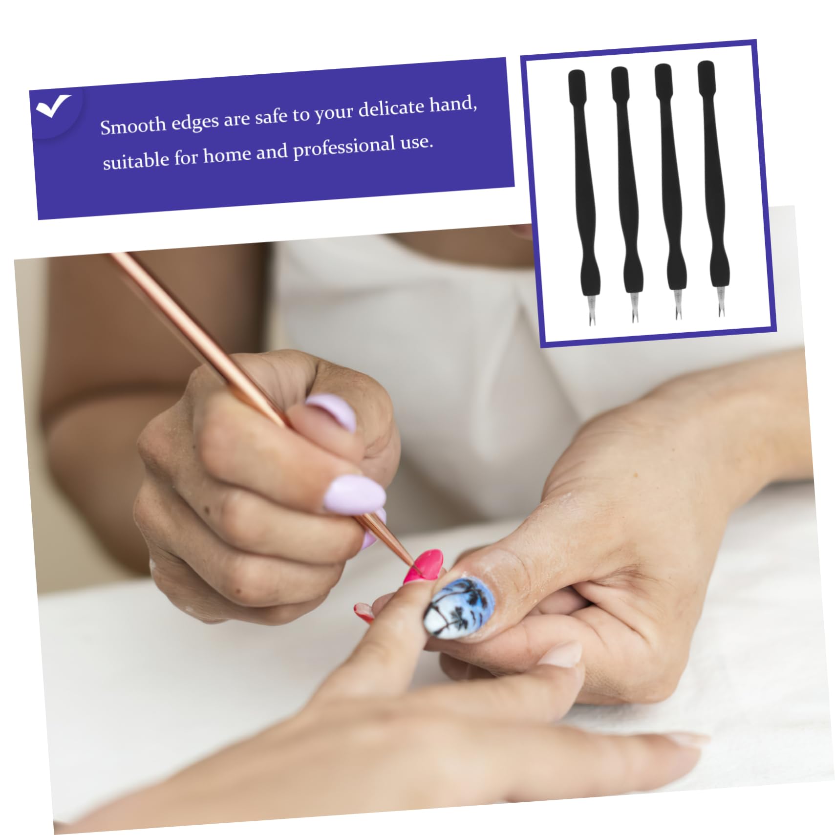 TOVINANNA Cuticle Remover Alternative Dual Ended Cuticle Tool Nail Removal Tools Manicure Set