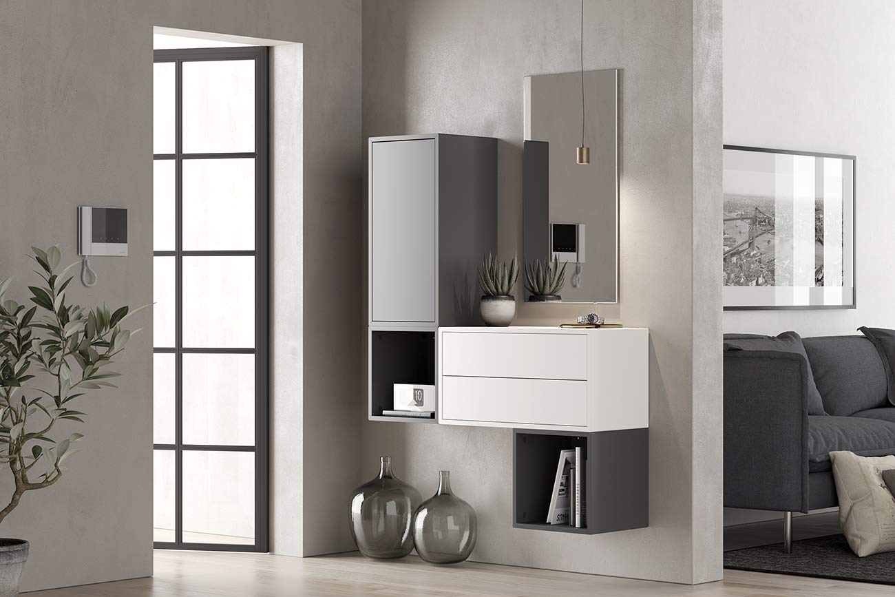 Iconico Home Cubo de pared, 1 estante, con puerta de apertura a presión