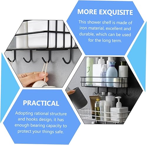 Miniatura 2 de STOBAZA Estante de ducha Estante de hierro Accesorios de ducha de baño Organización de baño pequeña
