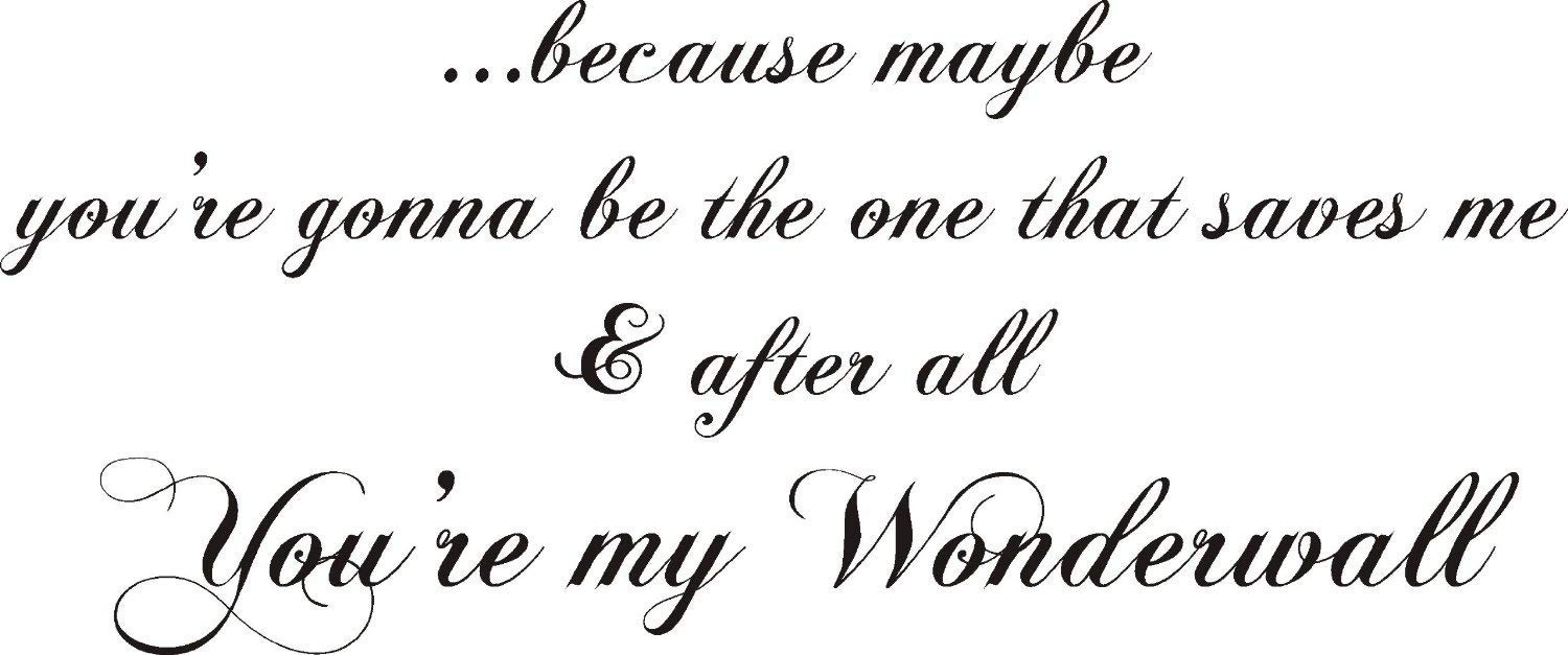 FSSS Ltd OASIS WONDERWALL CH WALL ART VINYL STICKER MUSIC INDIE ROCK HOME DIY BAND CH (BLACK, 100x40cm)