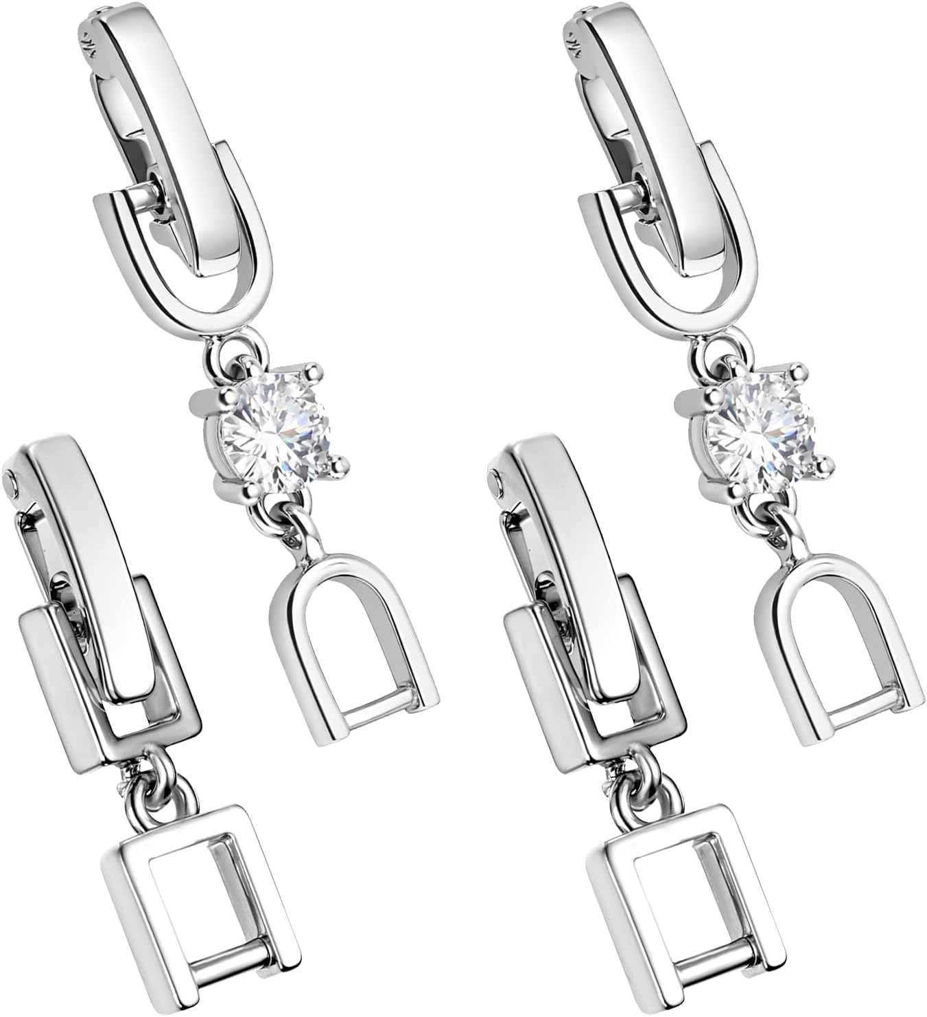 Foldover Clasp Extender Foldover Extension Jewelry Clasps 4 Pcs Silver Plated Fold Over Clasp Necklace Extension Clasps Metal Bracelets Extenders Small Fastener for Women Jewelry Making Repair Kit