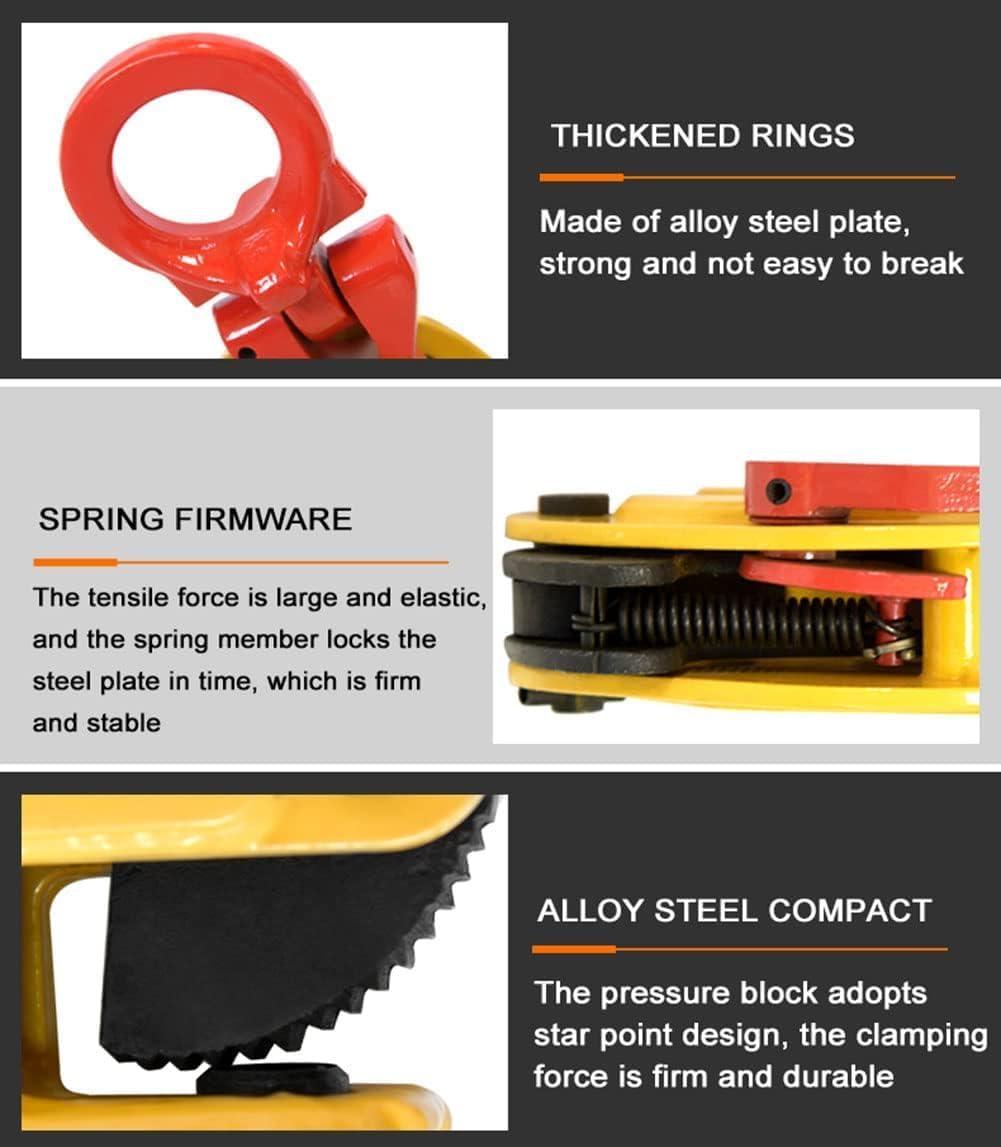 Lifting clamp Heavy-duty Industrial Steel Lifting Vertical Plate Locking Handle Clamp Fixing device(1T)