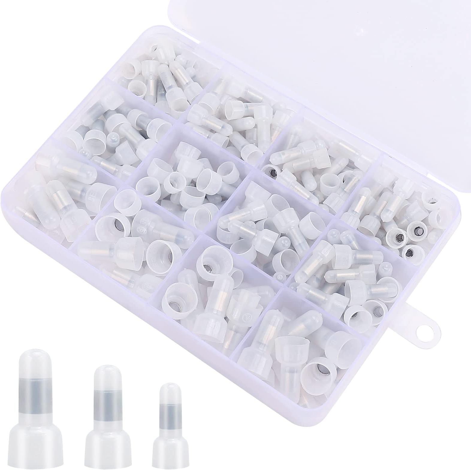 220 Pcs Closed End Crimp Connectors, 22-16/16-14/12-10 Gauge Crimp Cap Kit, Closed End Crimp Terminals Connectors, Nylon Insulated Closed End Crimp Cap Wire Connectors(CE1, CE2, CE5 Kit)