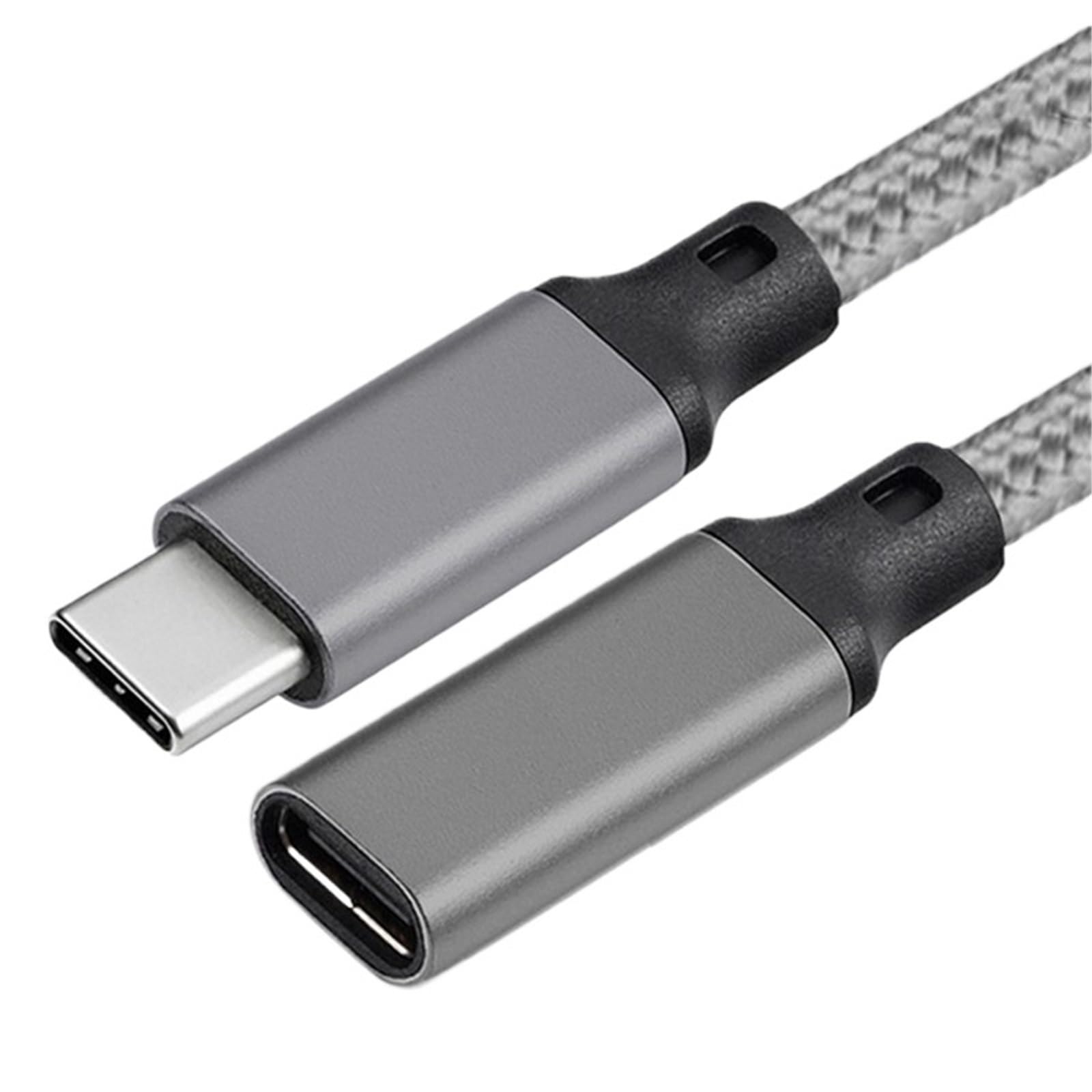 5A PD 100 W kątowy przedłużacz USB C, gniazdo na wtyczce, kabel do ładowania daty typu C (2 m, UC-315-szary)