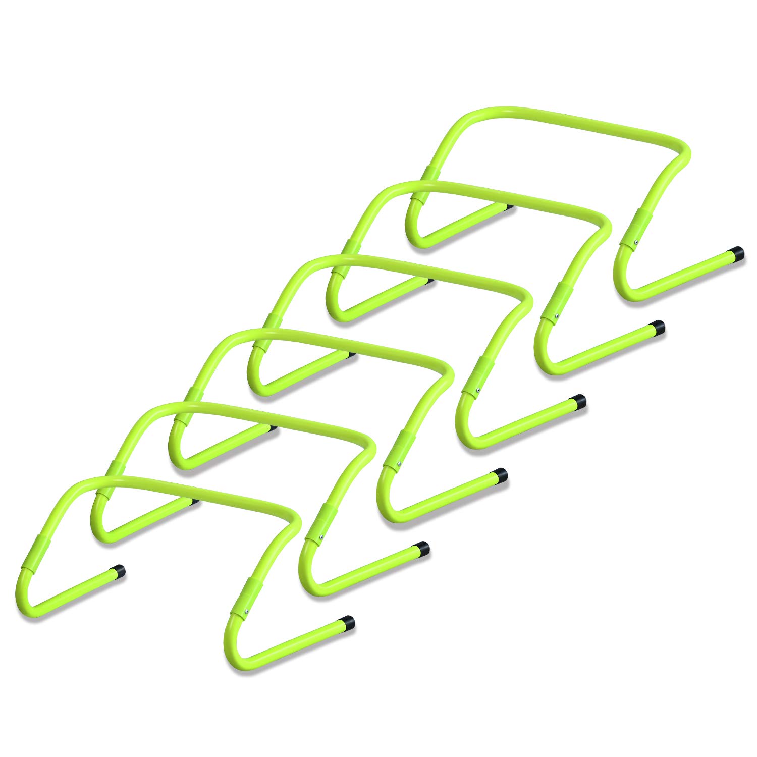 Set de 6 Haies D'entraînement Vitesse/Agilité Réglables en Hauteur Set de Haies de Football Aide à l'entraînement Sportif Entraînement de Mobilité et de Coordination