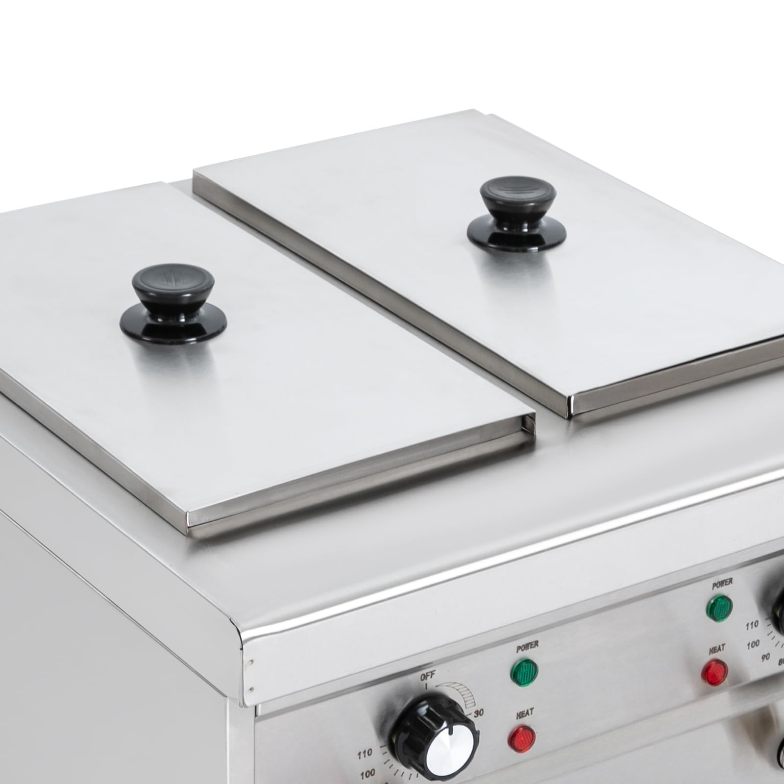Fornello per pasta elettrica, 2 x 2 KW, comoda macchina per pasta con 4 cestelli, 220 V, design a 4 fori, capacità nominale 2 x 9 l, temperatura regolabile 30 – 110 °C