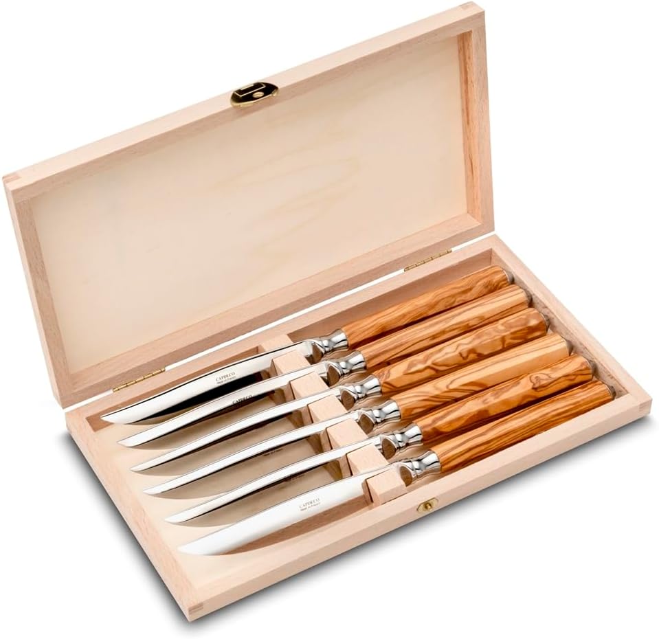 Olive Wood Steak Knife Set, 6-Piece by Capdeco