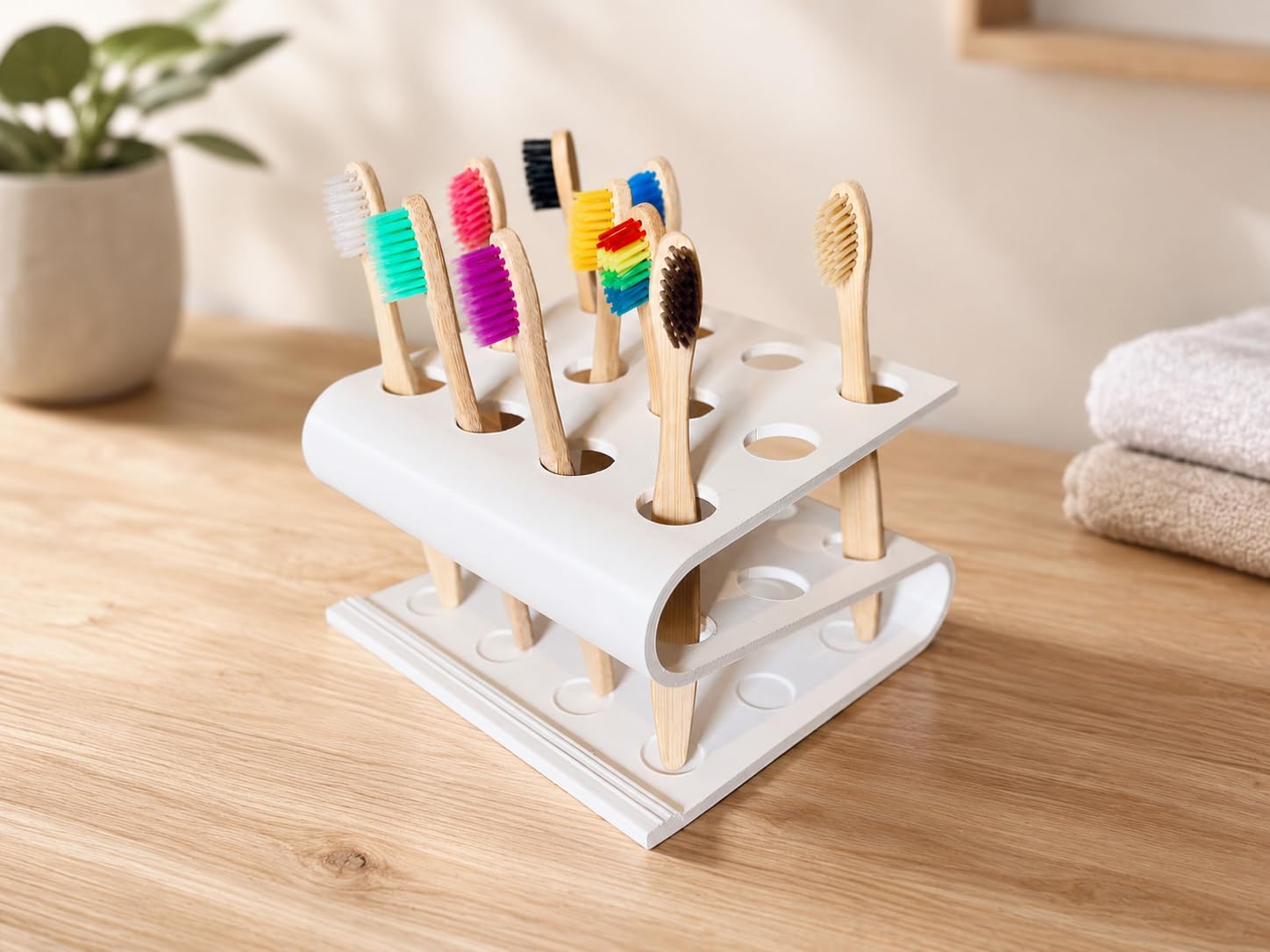 Zahnbürstenhalter und Zahnbürstenständer (12er) für Kinder – Kinder-Zahnbürstenhalter für Kita, Kindergarten, Gruppenraum und Bad.