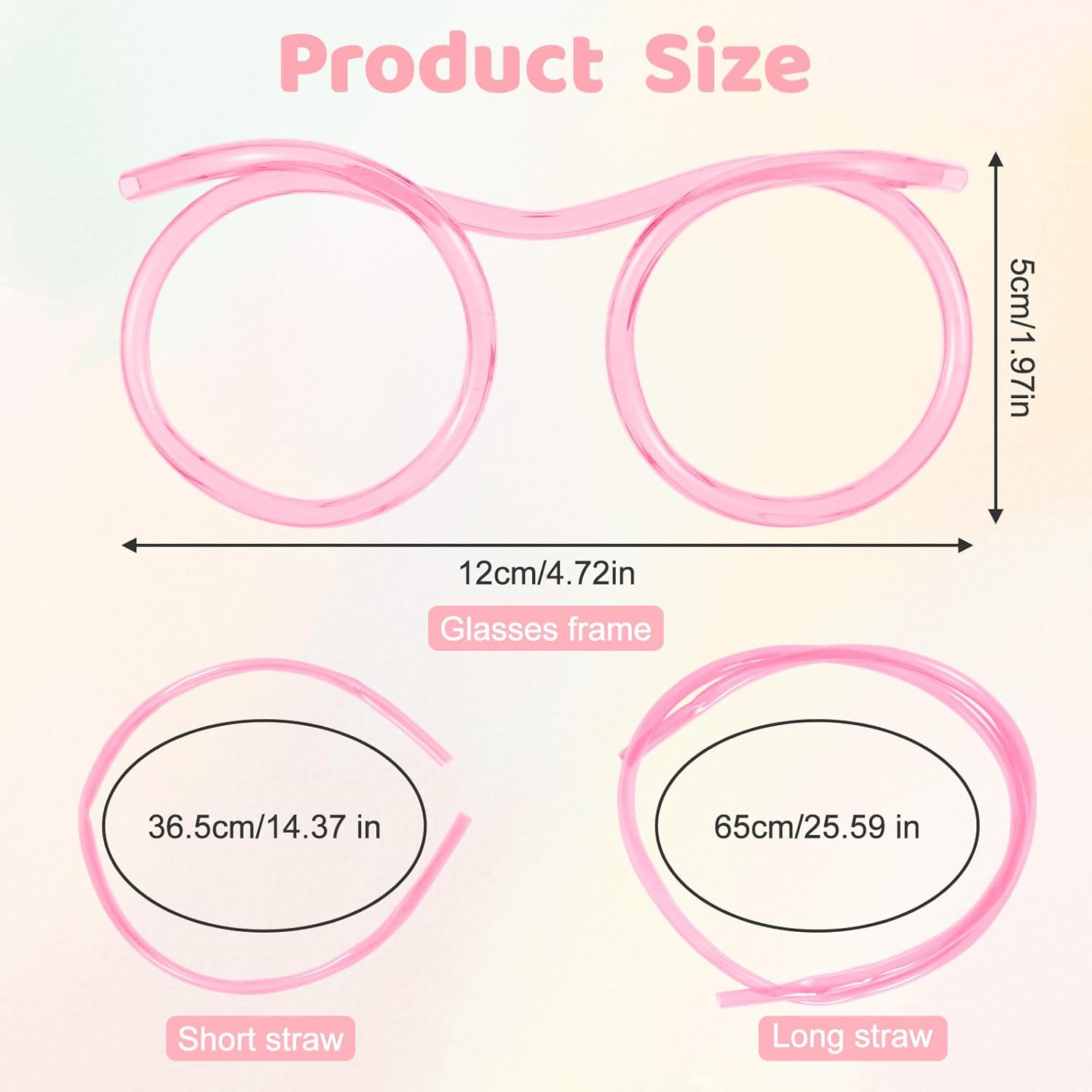 8 Pcs Loop Straw Glasses,Multicolor Reusable Crazy Straws,Novelty Silly Glasses Straws for Parties Birthday,DIY Fun Activities, Annual Meeting Party Funny Decoration - Image 2