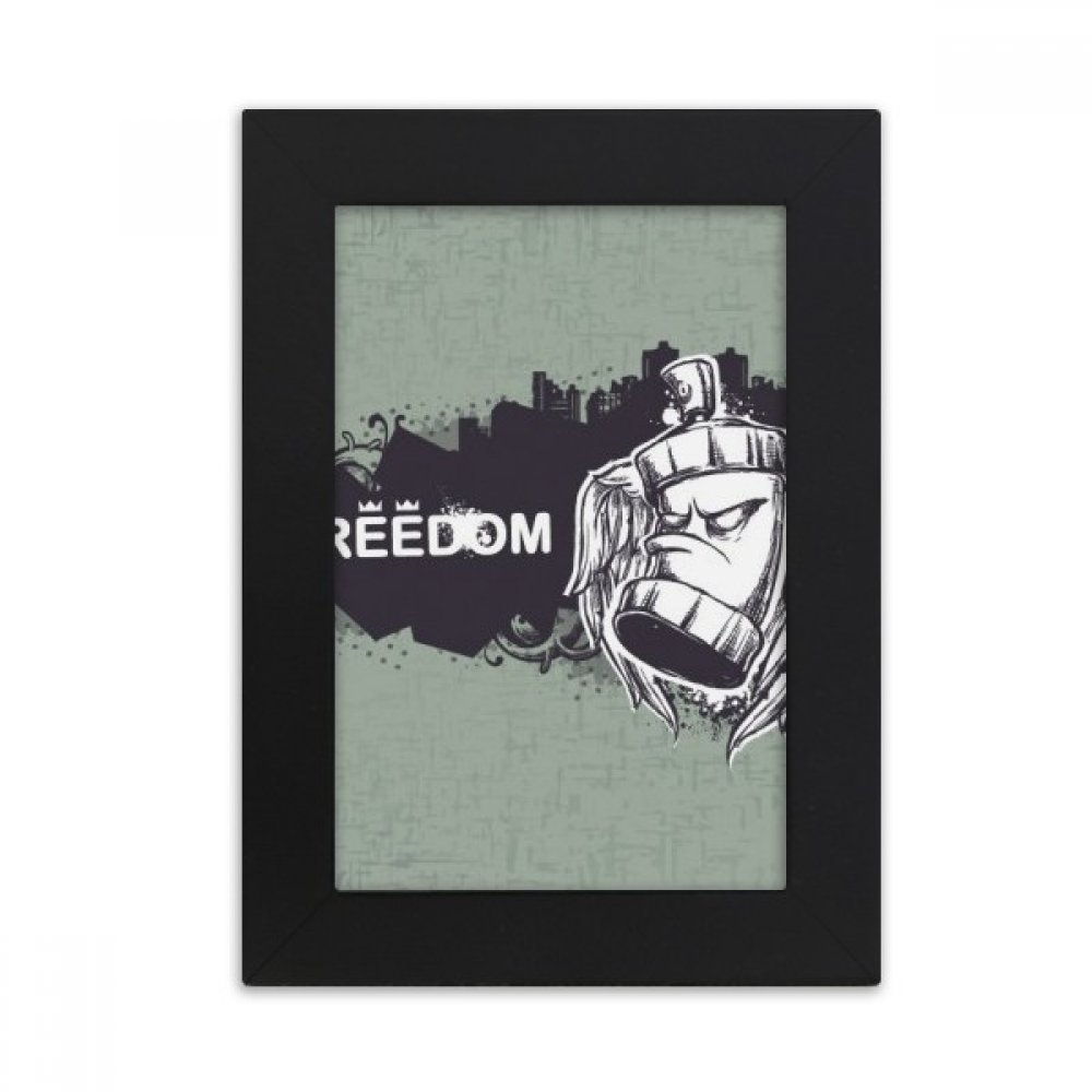 Art de bureau hip-hop avec ce cadre photo noir 5x7 pouces multicolore