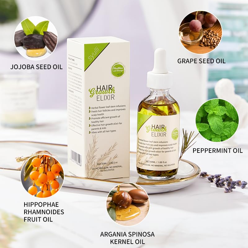 100% All Natural Rosemary + Herbs Scalp & Hair Strengthening Oil for All Hair Types, 50ml