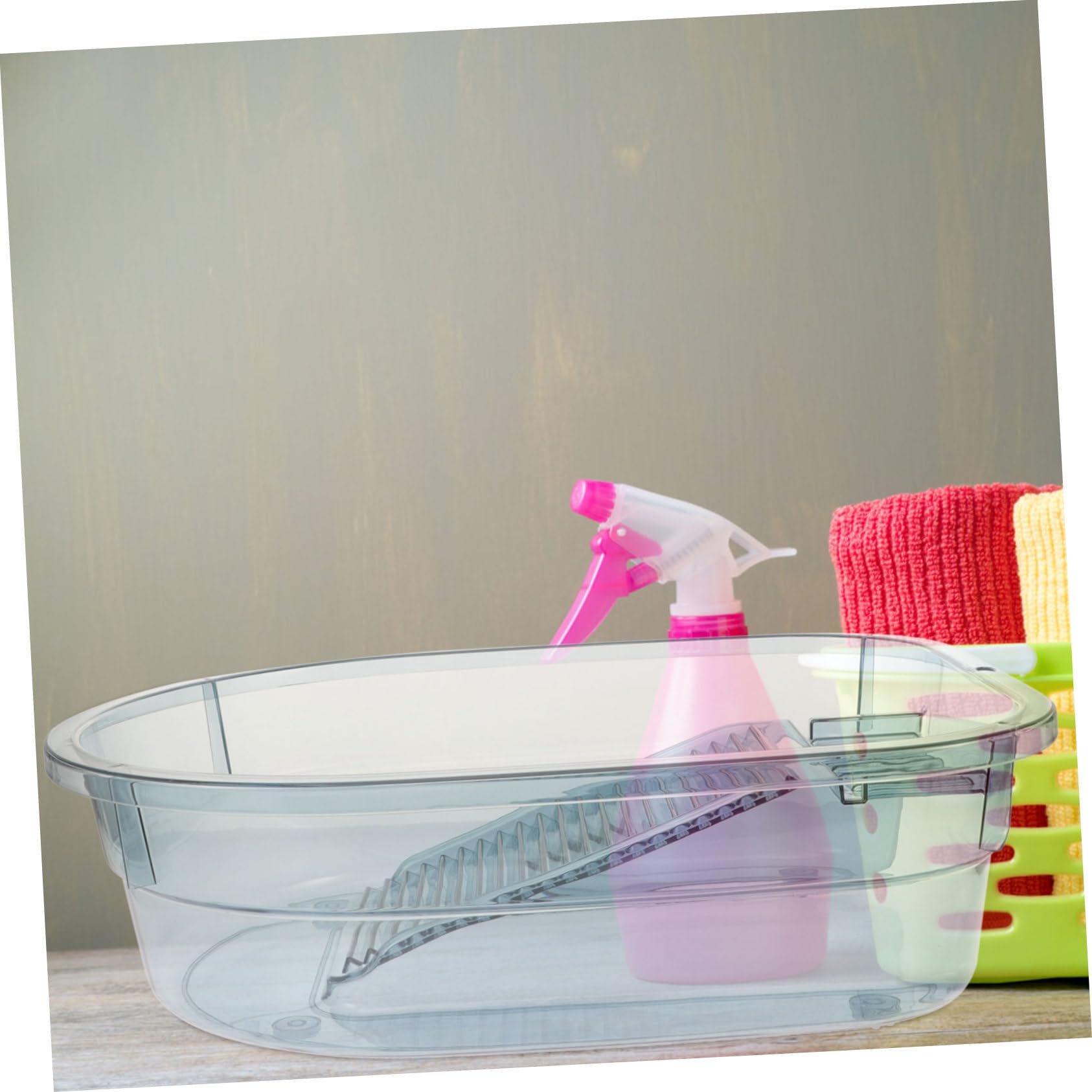 LIFKOME Vaschetta per Lavare i Panni in Plastica Pp con Asse da Lavare Integrato, Facile da Trasportare da Riporre, per Lavanderia Domestica e Dormitorio