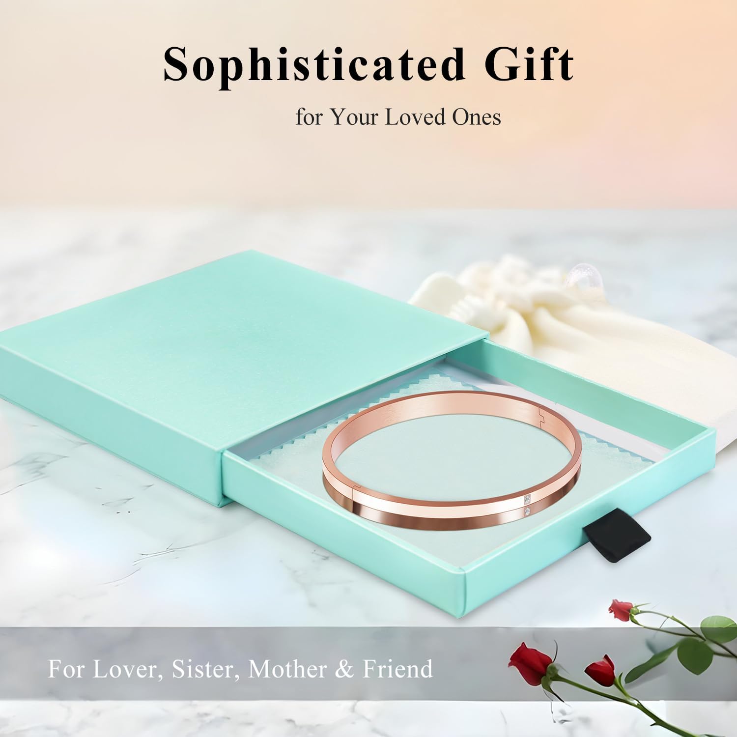 18K Gold Plated Love Bangles Bracelet for Women, Valentine's Day Gift, Friendship Bangles, Gold/Silver Stainless Steel Bangle Cuff, Non-tarnish & Waterproof, Trendy Jewelry for Birthday.