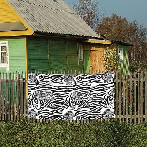MINDBBDFJ Zebra Prints Print Banners And Signs For Outdoor/Indoor,Personalized Banner Customizable Parties Halloween Banner (180x90cm)4