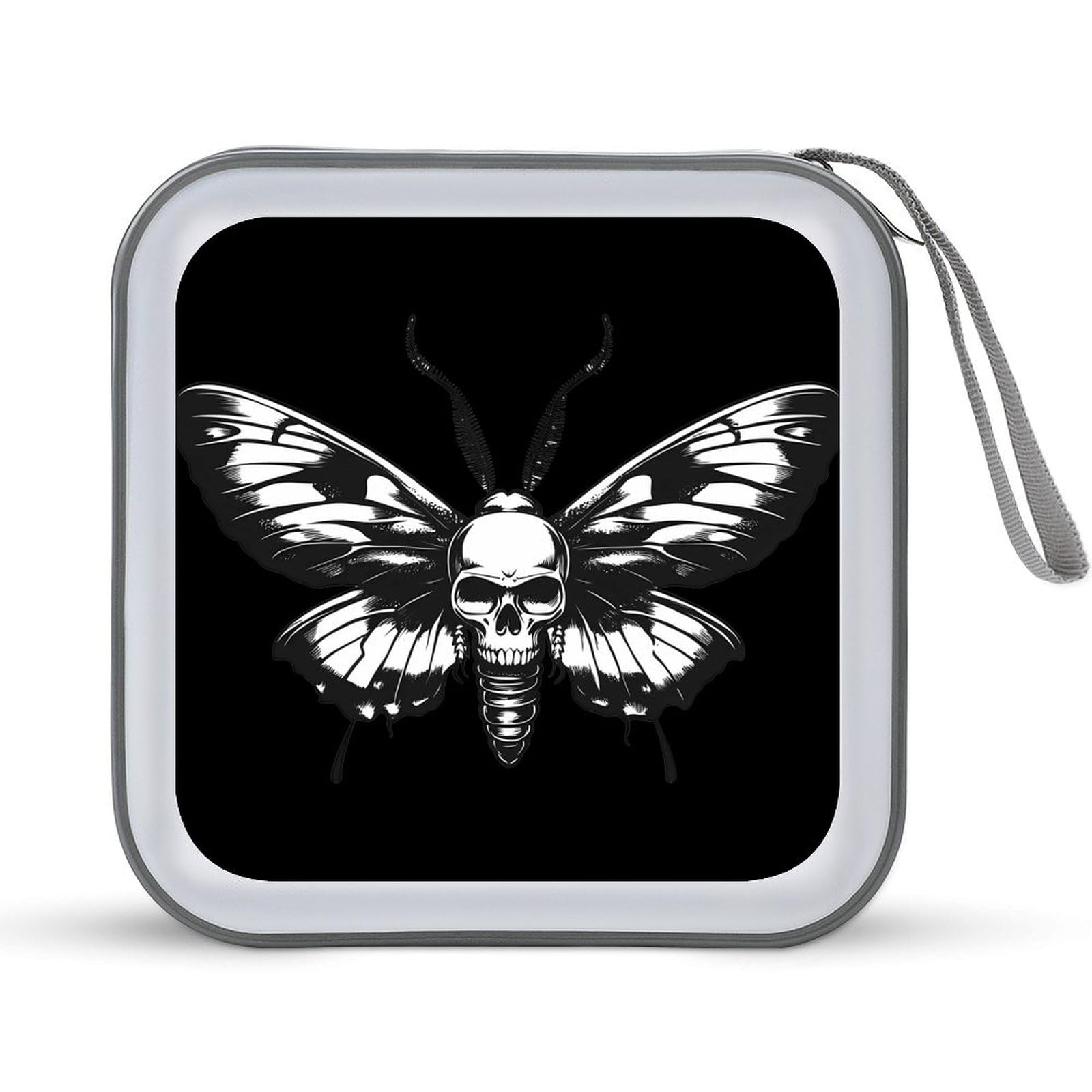 Death's Head Moth CD Case Plastic DVD Case Holder Wallet Disc Storage Organizer for Car Travel