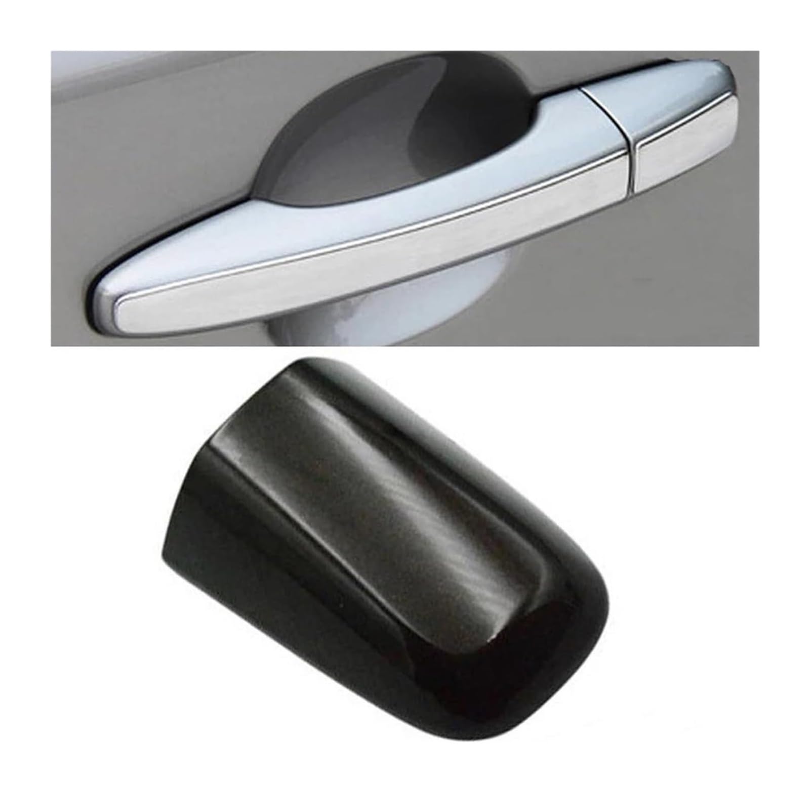 Qwqthgs Black Car Exterior Door Handle Cap Car Left Front Outer Door Handle Cover Keyhole Trim Covers Cap Exterior Accessory For Volvo Xc60 S60 S60l V40 31349578(Black)