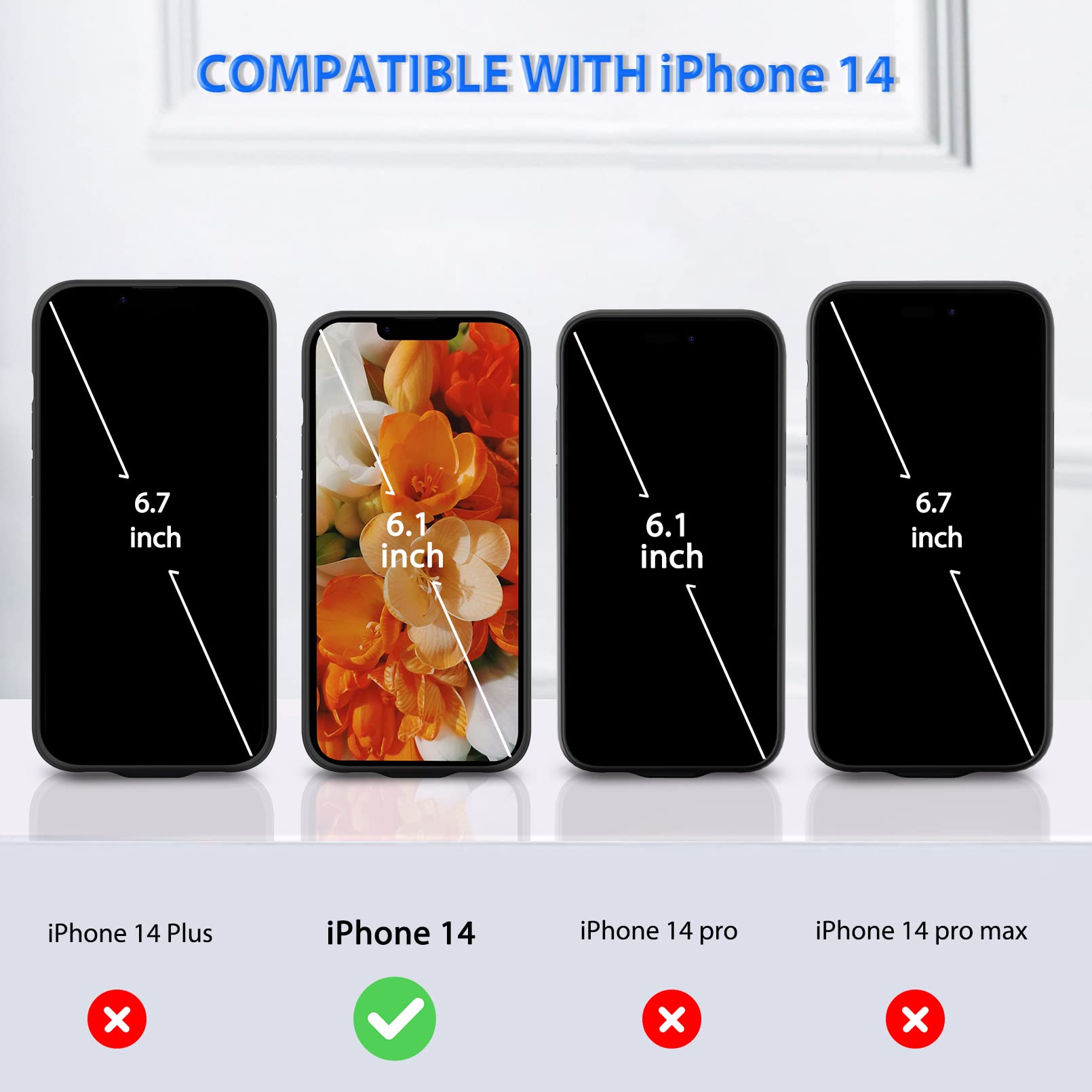 Etui na baterie do iPhone'a 14, [6000 mAh] Ochronna przenośna ładowarka do iPhone'a 14 (6,1 cala) (czarne)