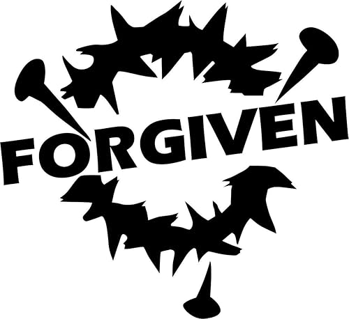 Evan Decals Imán religioso cristiano perdonado con Jesús uñas calcomanía magnética de vinilo 6 pulgadas