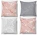 EKULÀ Set di 4 Federe Copricuscino Arredo Divano Camera 45 x 45 cm Tessuto Ultra Soffice Peluche Morbido Cerniera Invisibile