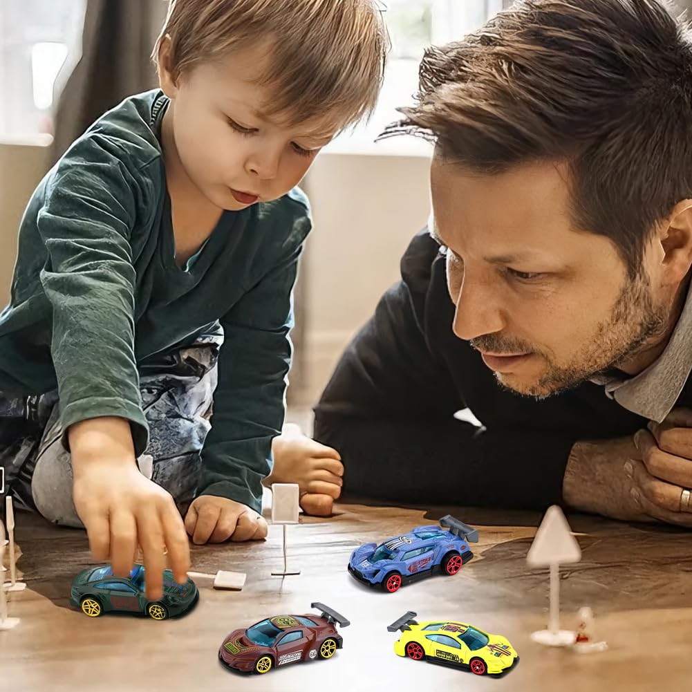 PLUSHCEWT Juego de 4 Piezas de Coches de Juguete Mini Racers, Coche de Juguete Que Cambia de Color, Coches de Juguete Wheels Auto Set Regalo para Interior y Exterior — view 4