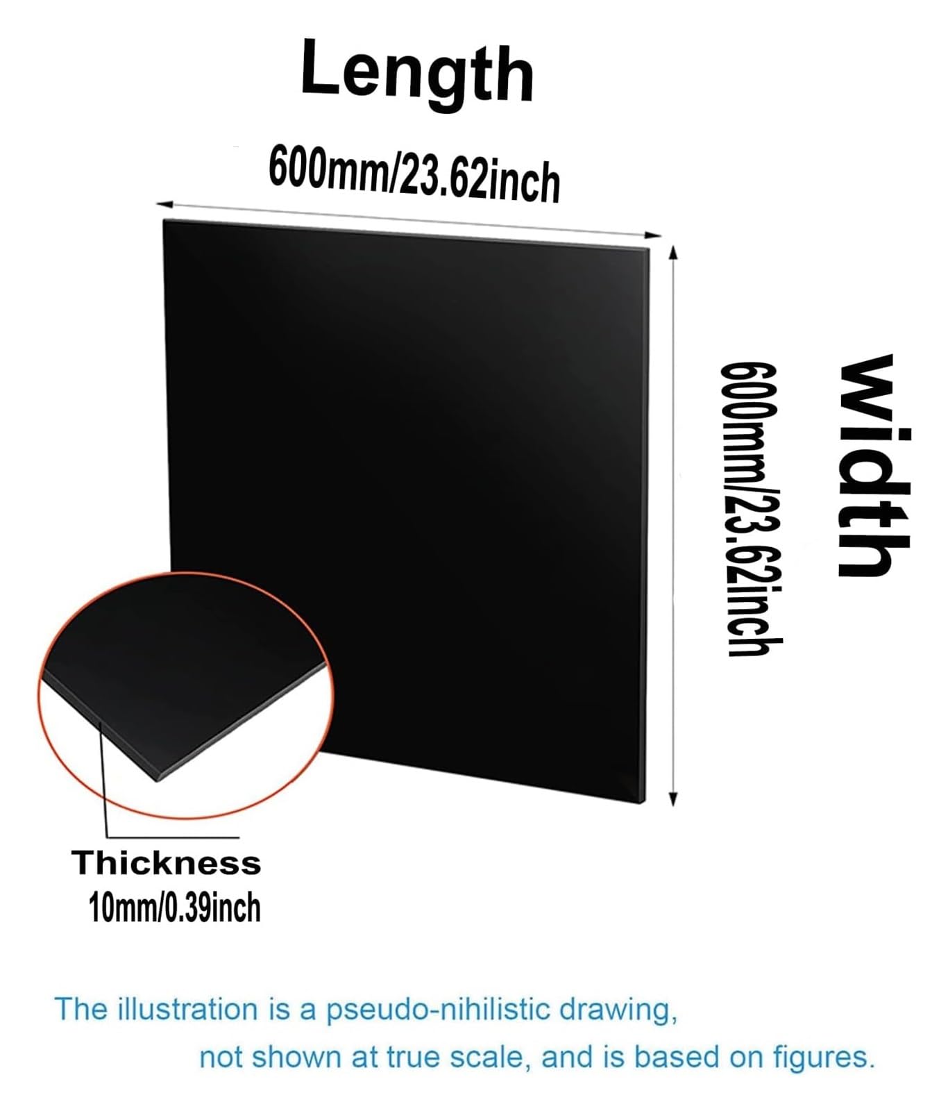 Panneau de résine phénolique laminée en bakélite 600 x 600 mm, adapté aux installations électriques(10mm)