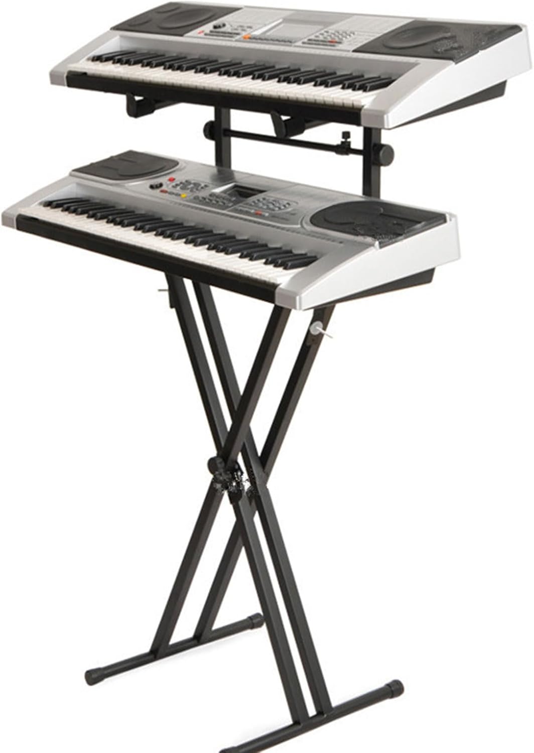 Universal Second Tier for X-Style Keyboard Stand Extension - Adjustable Width, Non-Slip Arms, Second Tier Keyboard Setup for Electric Pianos Stand Add-On, Black(One Pcs)