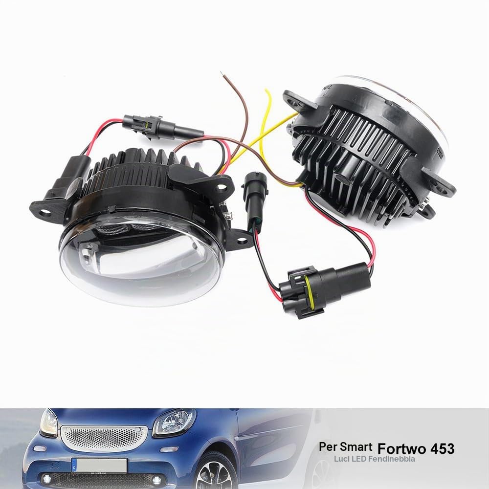 LED LUCI DIURNE DRL Lampadine fendinebbia per Smart Fortwo Forfour W453 per ben.z Citan Paraurti anteriore Fendinebbia Riflettori LAMPADE FRECCE LATERALI DLR Luce di marcia 2x affumicata