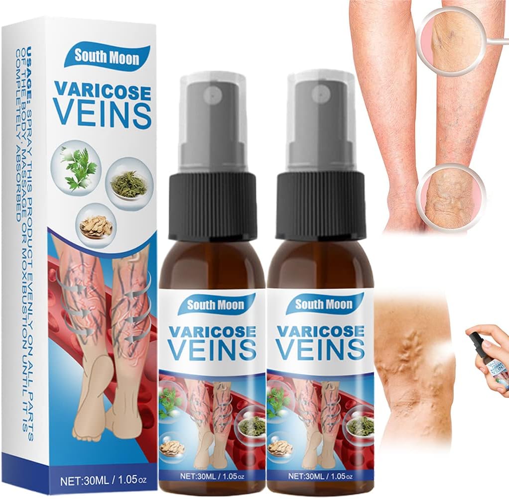 Varicose Veins Spray Treatment for Legs Varicose Spray Natural Herbal Spray Varicose Health Spray Vein Healing Varicose Veins Treatment Spray (2 x 1.05 fl.oz)