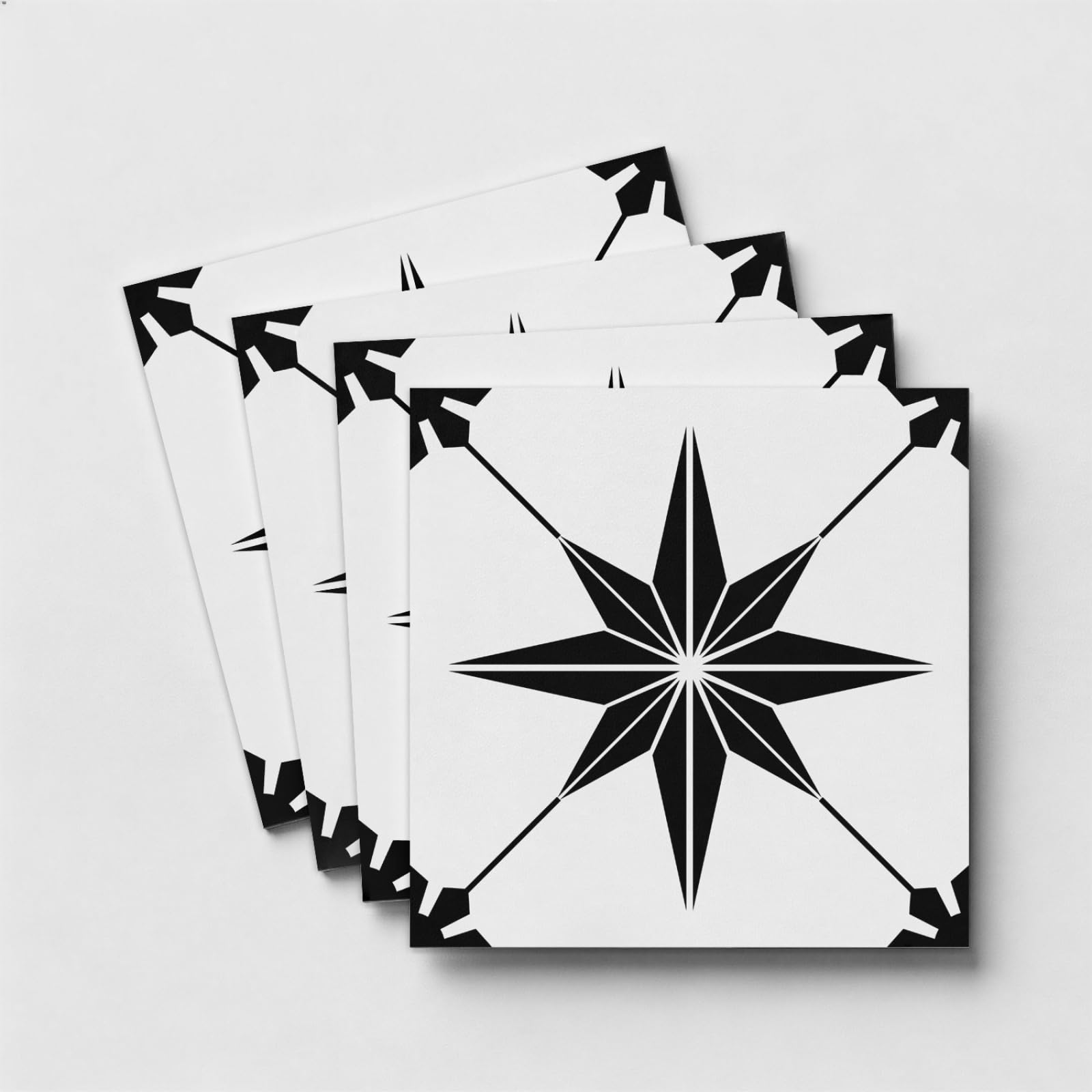 LMYSXAOZ Stick on Kitchen Tiles Black Geometry Self Adhesive Wall PVC for Fireplace Surround Furniture Decoration Backsplash Bathroom Tile Stickers Waterproof