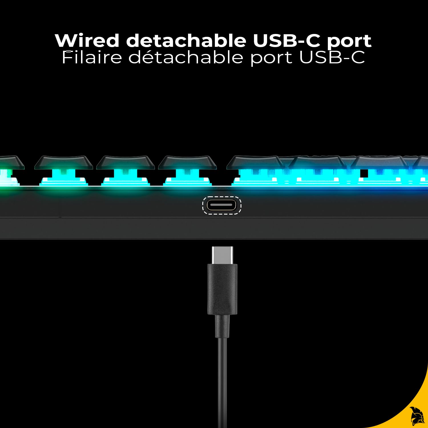 EMPIRE GAMING K243 - Przewodowa mechaniczna klawiatura do gier FR (AZERTY) 111 klawiszy USB-C, przełączniki MX Red, RGB 24 efekty, Anti-Ghosting NKRO, kompatybilna z PC i konsolami