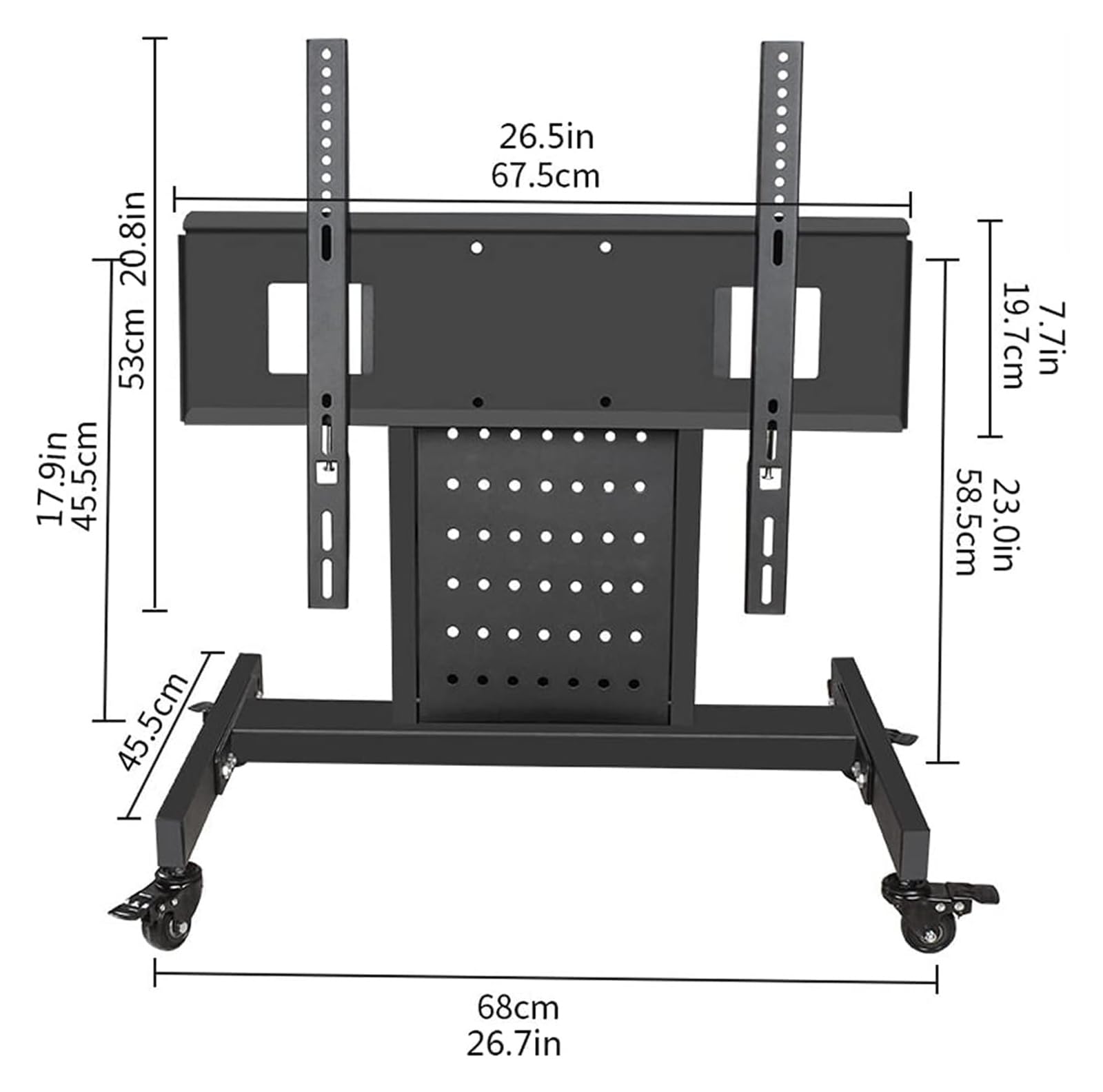 TABOJS Soporte de TV con Ruedas Base de TV de pie Ajustable para televisores de 3270 Pulgadas Soporte de TV móvil con Ruedas Uso doméstico y Comercial