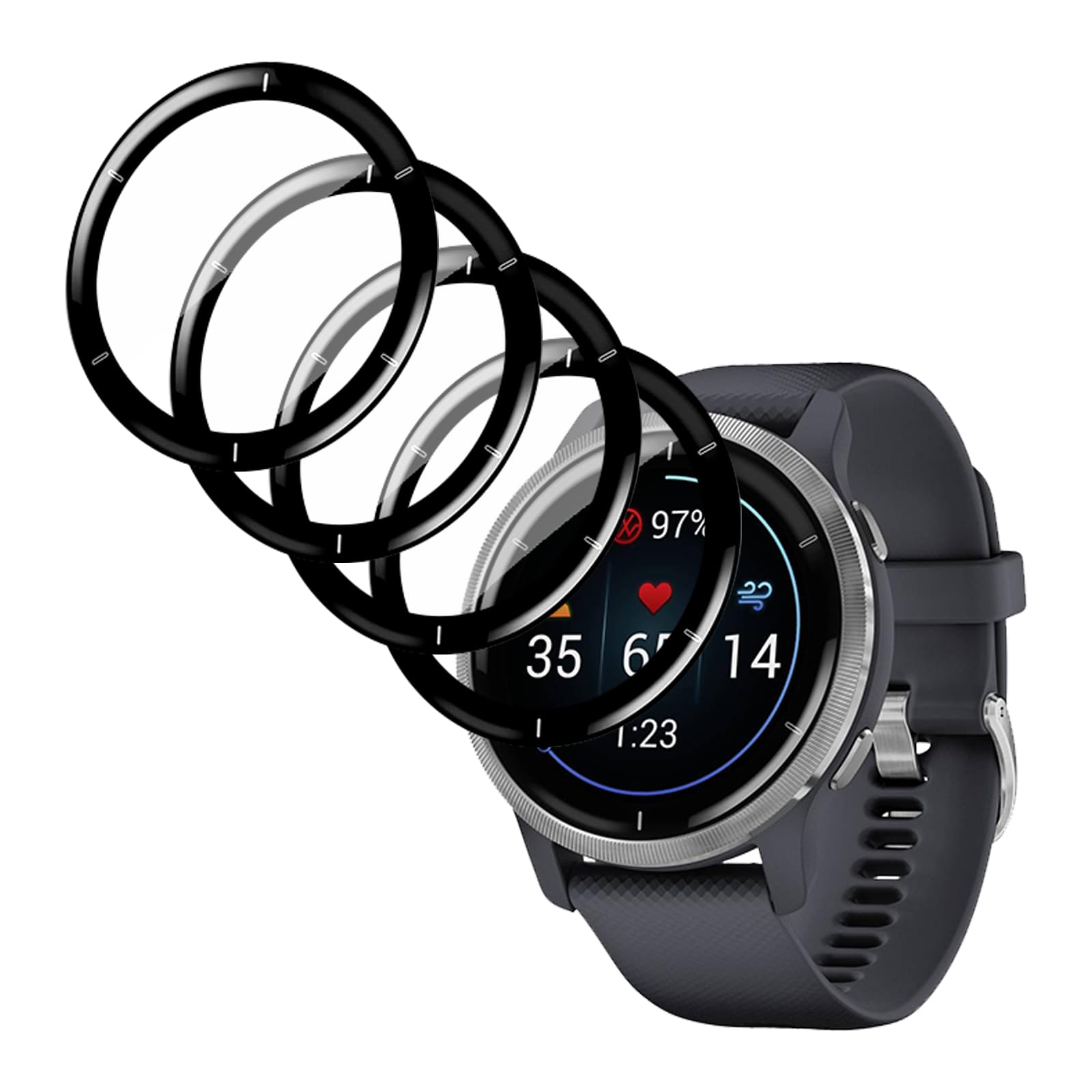 Pellicola Protettiva Compatibile con Garmin Venu 2 45mm, Anti-Graffio, HD TPU, 4 Pezzi