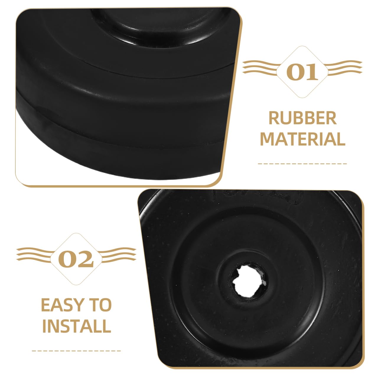 PRETYZOOM 4pcs Universal Patio Heater Wheels, Quiet Rubber Caster Wheels Replacement for Most Stand-up and Pyramid Patio Heaters, 2.95''