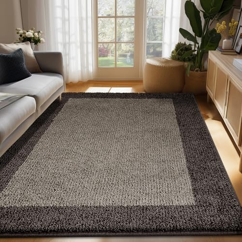 DOMUSTEX Washable Area Rug 48" x 72", Non Slip Kitchen Rug for Floor, Absorbent Entrance Runner Rug for Bedroom, Living Room, (Roll Packing)