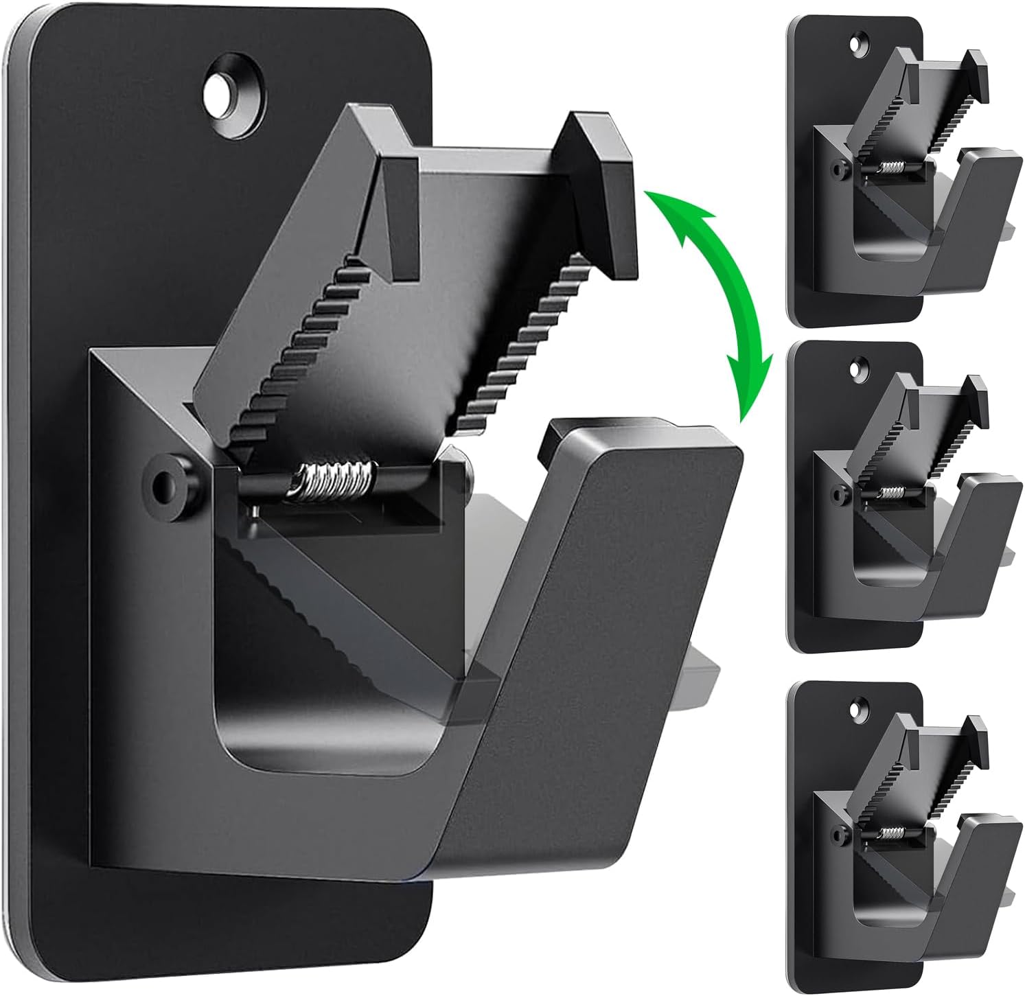 4Pcs Adhesive No Drill Curtain Rod Brackets - Heavy Duty 30LB Holders for Bathroom Bedroom Kitchen, Universal Damage-Free Window Rod Hooks with Nail-Free Installation