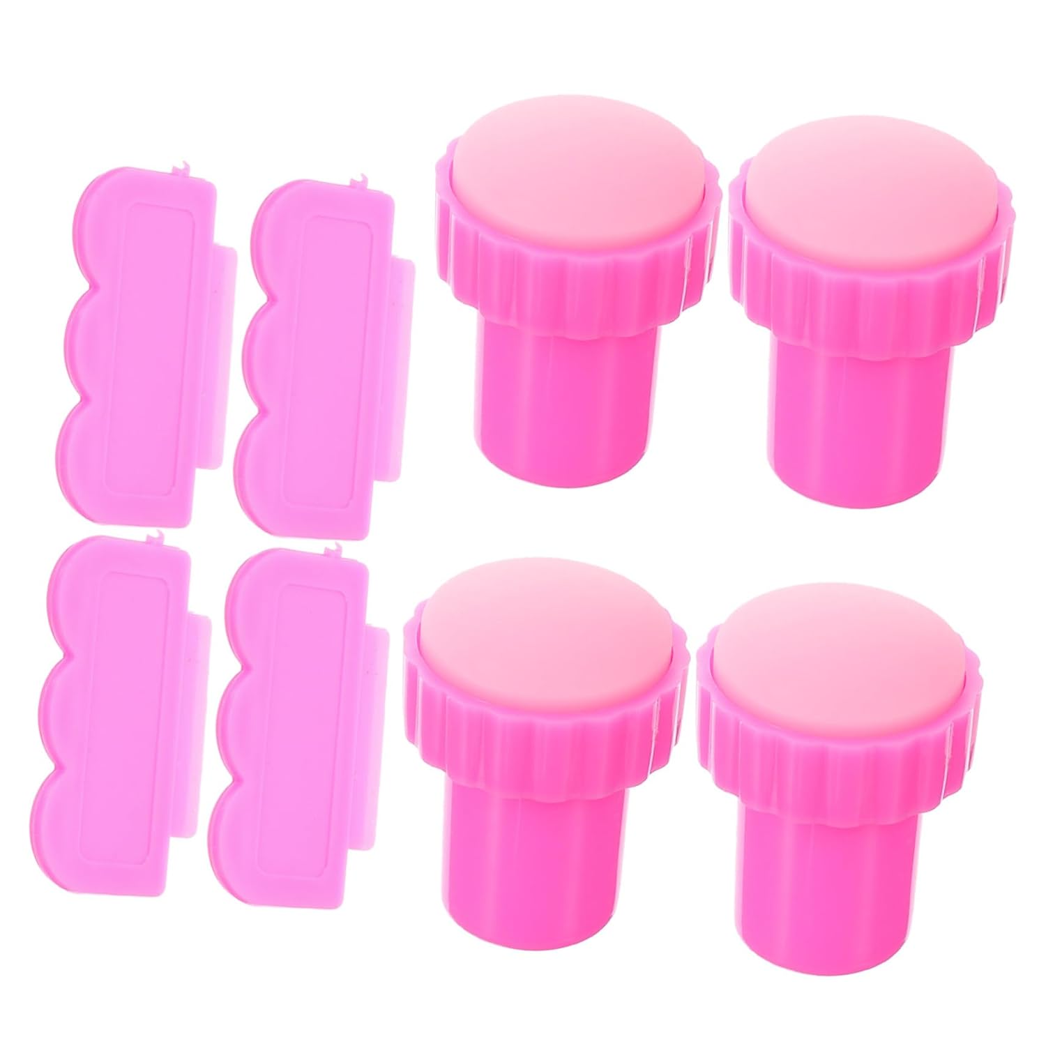 4sets Nail Stamping Tools Silicone Nail Art Stampers with Scrapers for Creative Manicure Designs and Precise Stamping