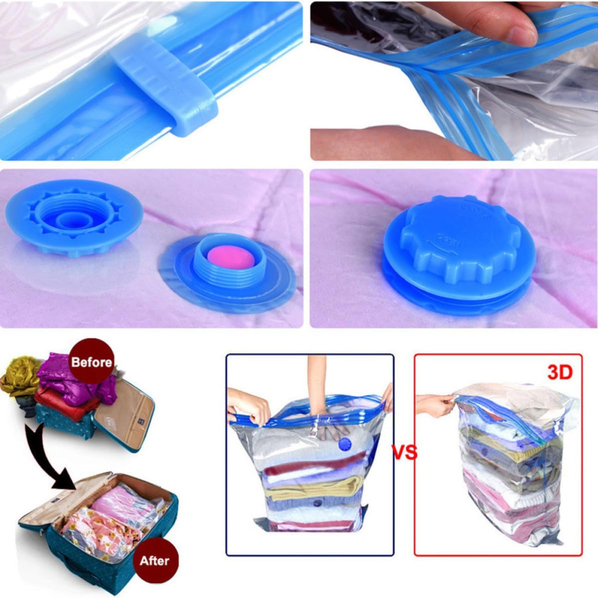 Vacuum Storage Bag Duvets 80x100x44 Household Organizer for Pillows