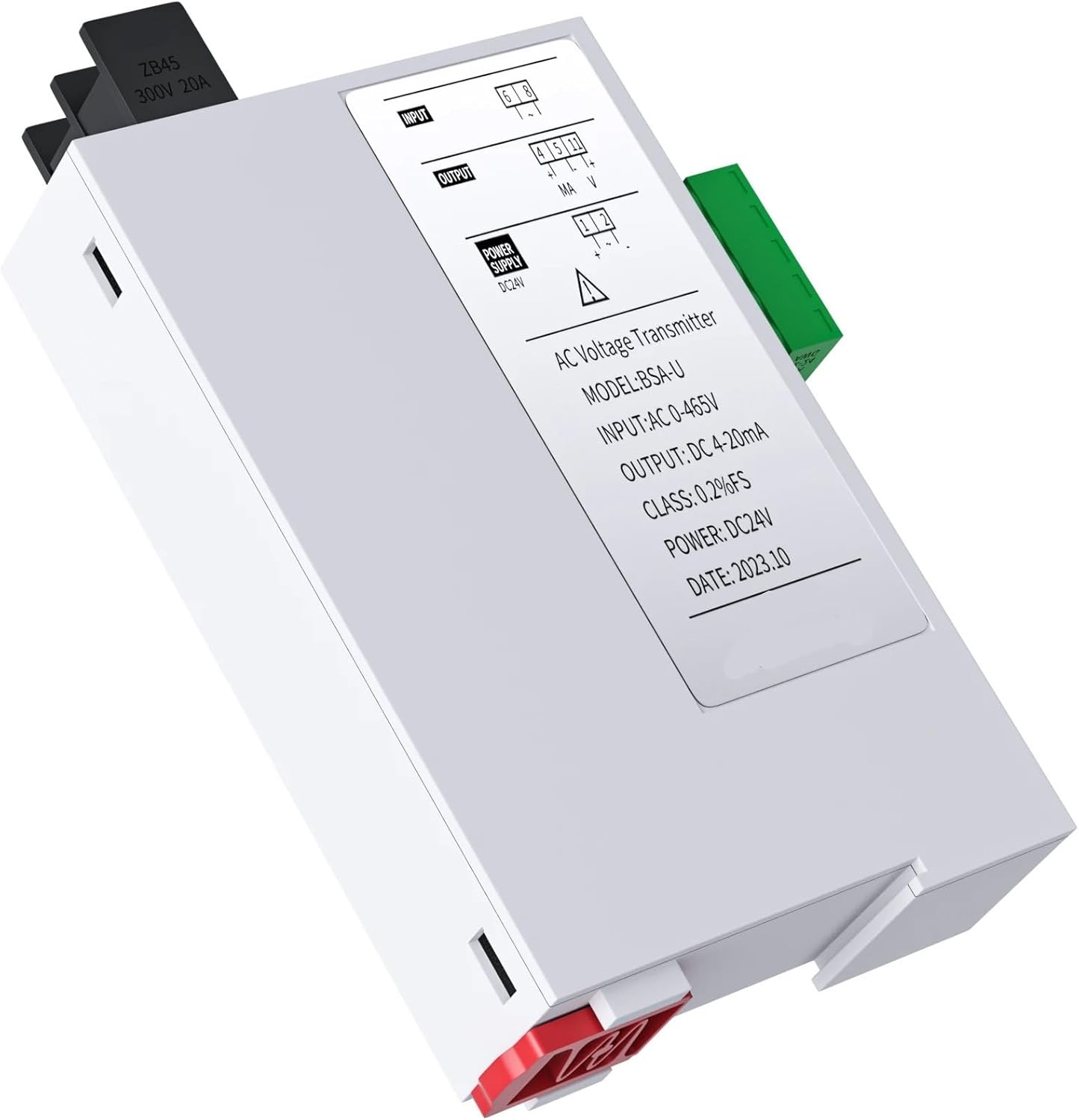 BSA-U AC 0-50V/0-100V/0-220V/0-380V to 0-10V RS485 35mm DIN Rail Voltage Transmitter 4-20mA 0-20mA DC24V AC Voltage Sensor(0-220V_AC220V_1-5V)