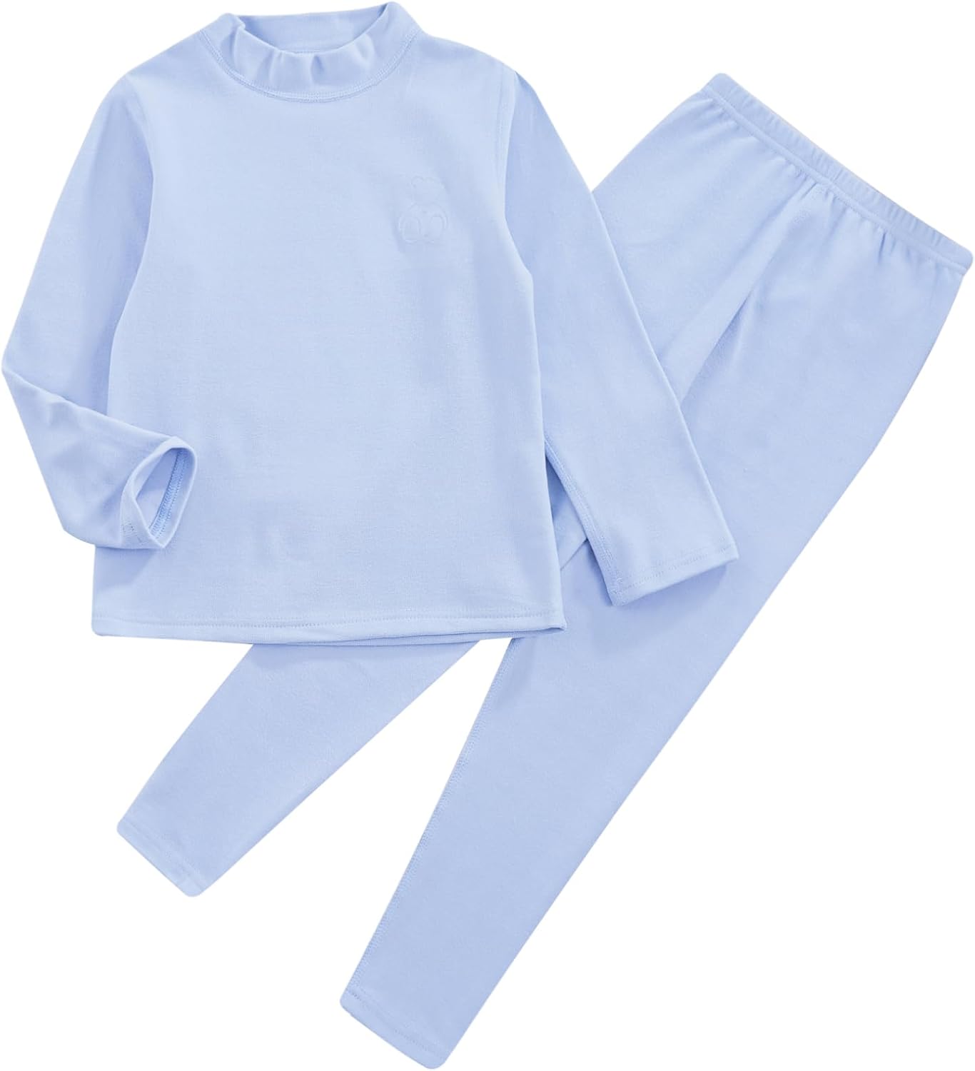 Hularka Kids Boys Girls Thermal Underwear Long Johns Set Bear Print Long Sleeve Base Layer Tops with Skinny Pants