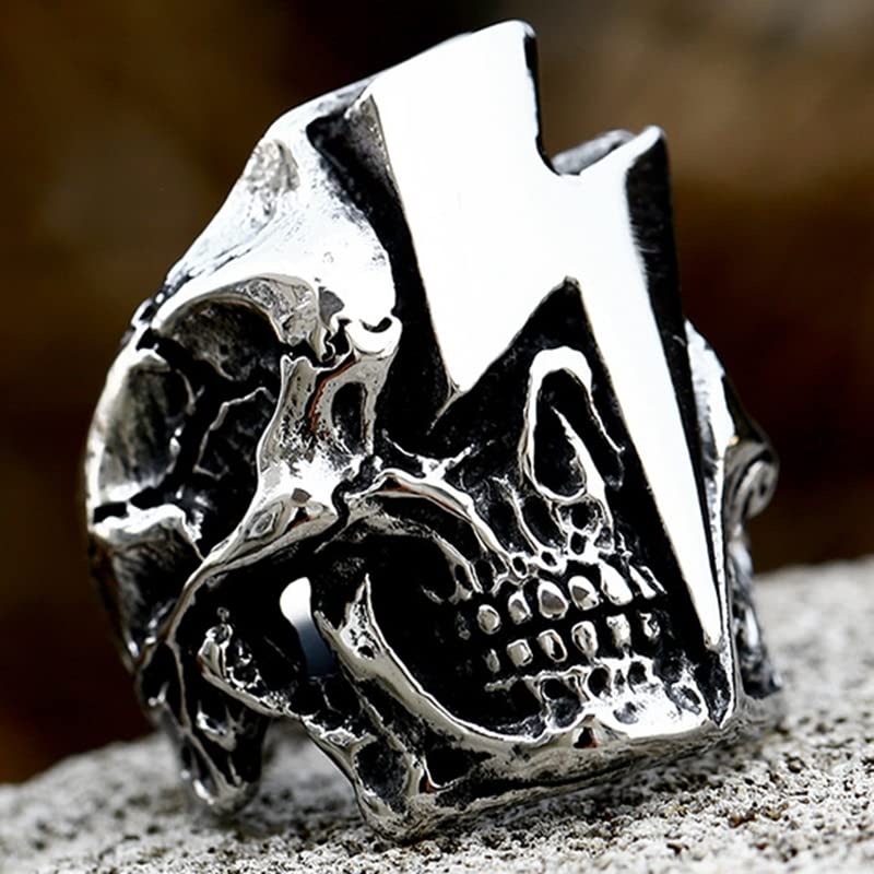 Image of Death Skull Ring for Men Stainless Steel Jewelry Biker Rings Scary Death Ring Skull for Gifts