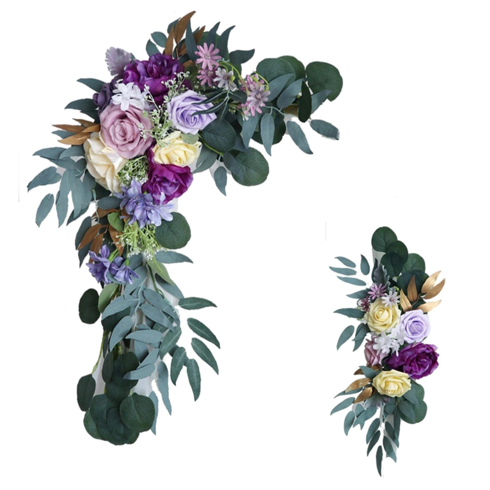Künstlicher Blumenbogen Lila Rosenbogen Blumen Girlande Blumekranz Hochzeits Hintergrund Ausstellung