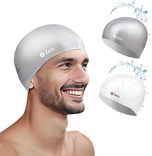 Zetaproswim School Gorro de natación, gorra de natación de silicona duradera para mujeres y hombres, entrenamiento y carreras, pelo largocorto