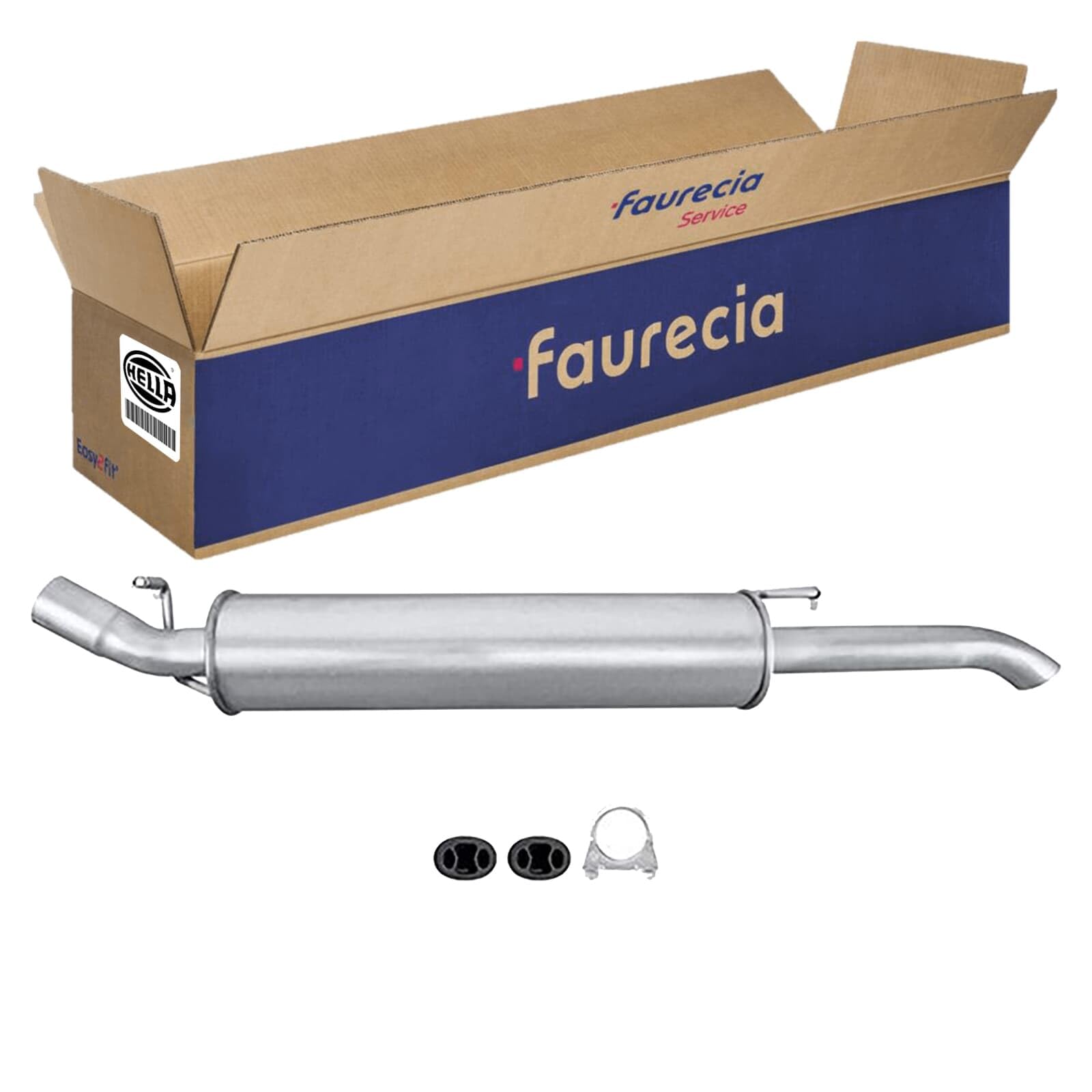 HELLA 8LD 366 030-951 Tłumik końcowy - Easy2Fit® Kit - z tyłu - jednoczęściowy - Komplet z elementami do montażu