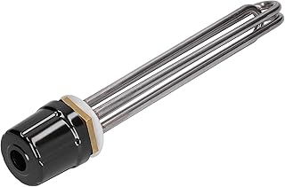 Submersible Water Heater, AC220/380V Boiler Portable Waterproof Stainless Steel Heating Tube for Greenhouse for Steam Table for Incubator(12KW, 1.25"BSP)