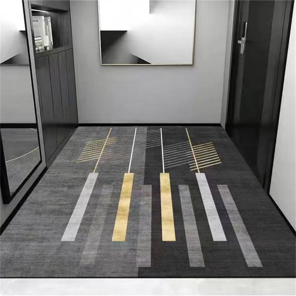 Tapis antidérapant et résistant noir gris 50x80cm de qualité